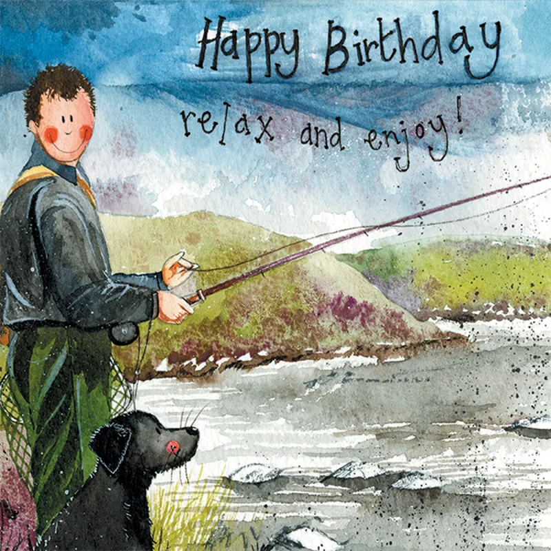 Alex Clark Gone Fishing Birthday Card